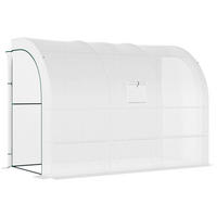 GEWÄCHSHAUS 300/213/150 cm Weiß aus Kunststoff mit 6 Drahtregalen - Weiß, Kunststoff (150/213/300cm) - OKMYHOME
