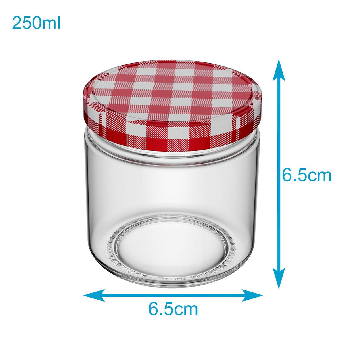 EINMACHGLÄSER mit Deckel (25 Stück) - Transparent, Glas (0.15L) - Intirilife