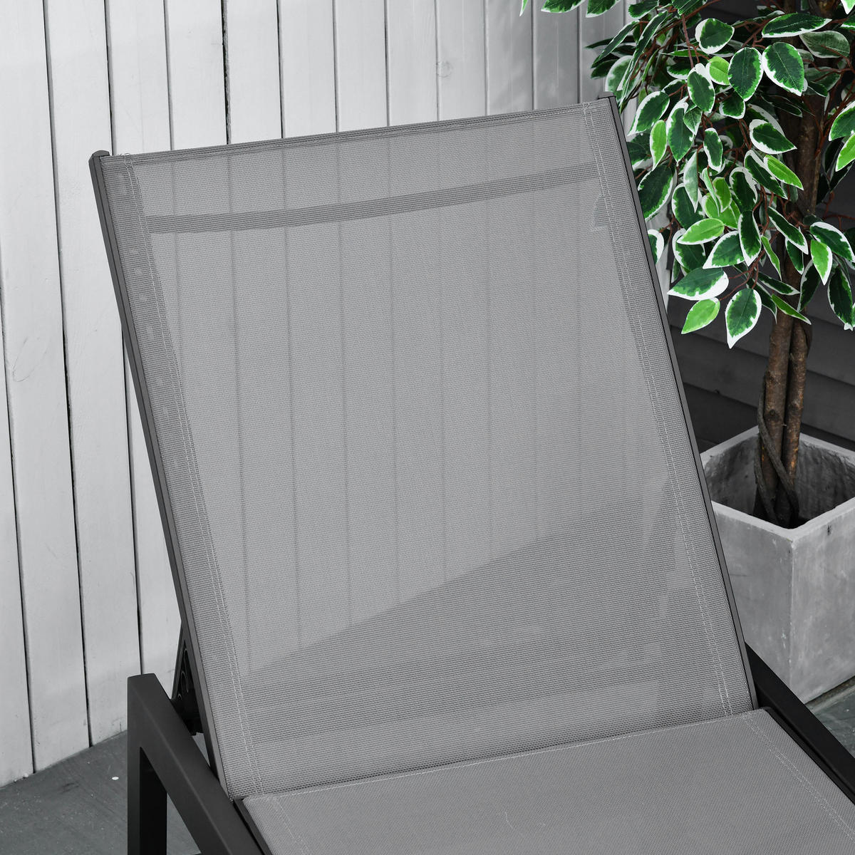 SONNENLIEGE, Gartenliege, 5-stufige Rückenlehne, Aluminium, Grau, 202 x 65 x 43 cm - Grau, Metall (169/102/65cm)