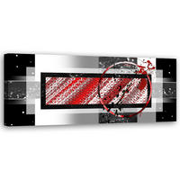 WANDBILD geometrische abstraktion - Silberfarben, Textil (90/30cm) - Feeby