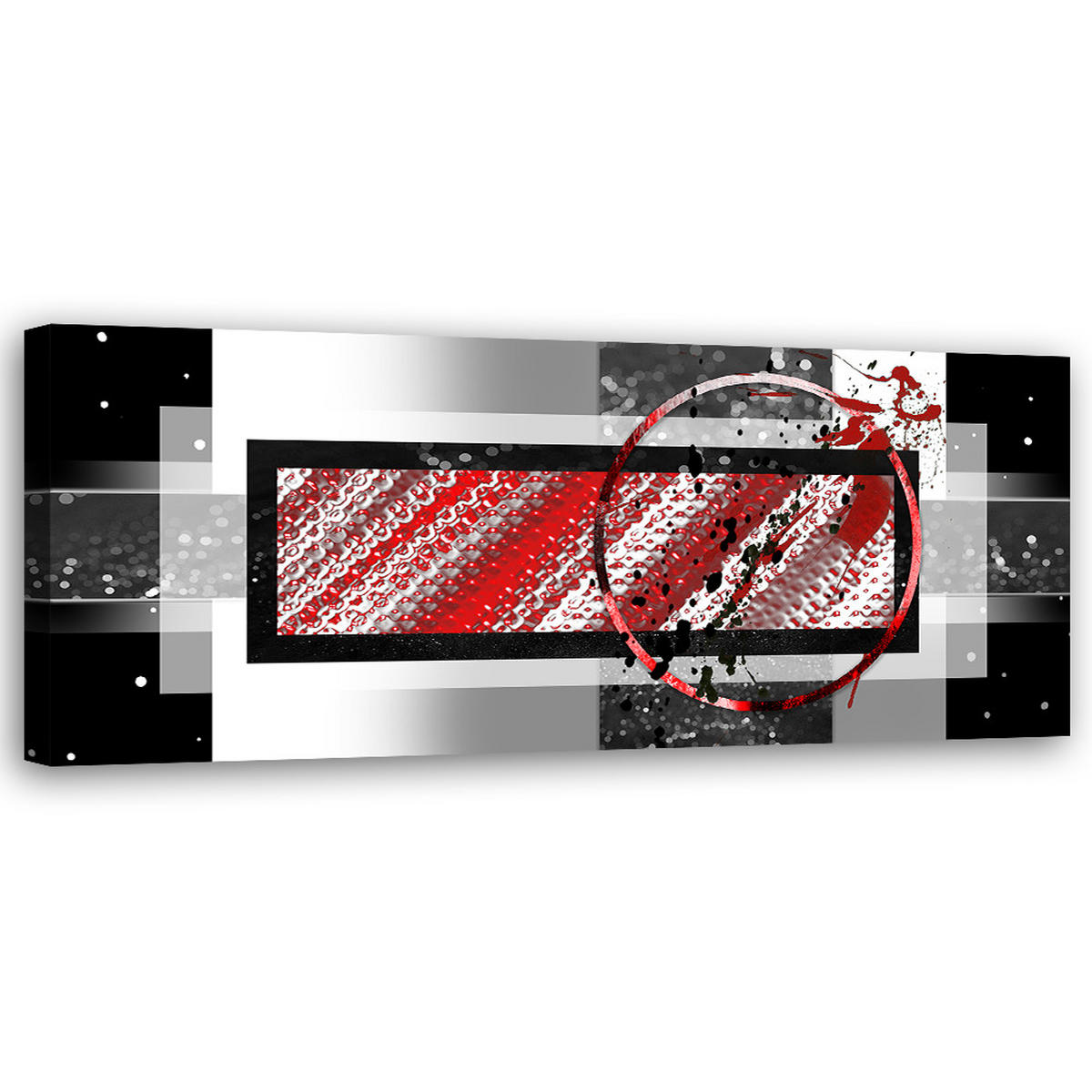 WANDBILD geometrische abstraktion - Silberfarben, Textil (90/30cm) - Feeby