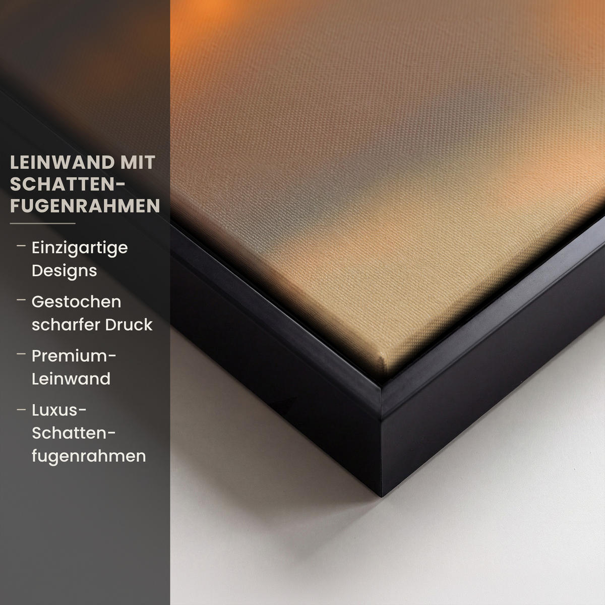 LEINWAND Bilder mit Rahmen - Natur - Leopard - Tier - Sonnenuntergang - Modern - 120x80 - Orange, Textil (120/80cm) - MuchoWow
