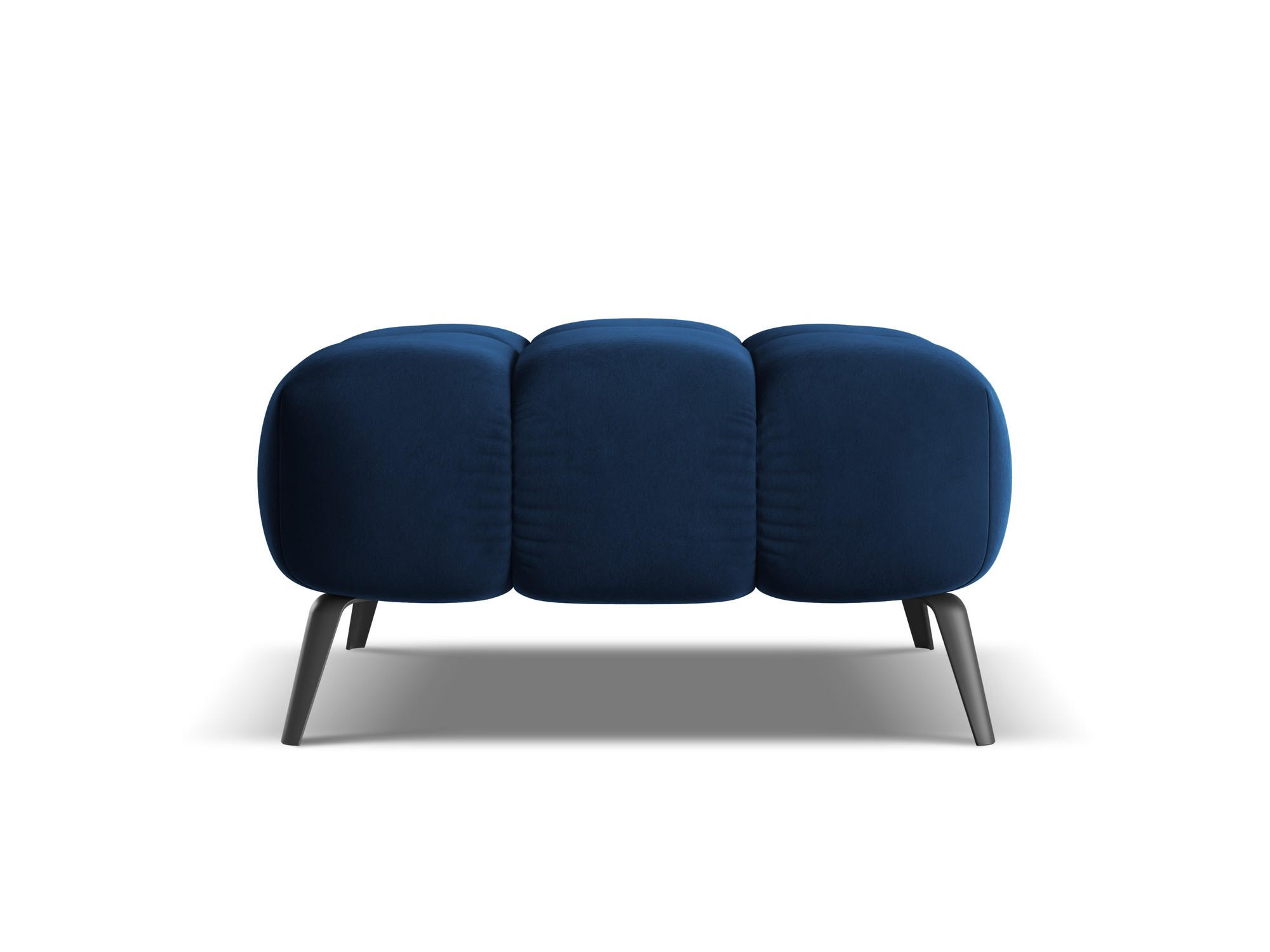 POUF Samt Stoff Blau - Blau/Schwarz, Textil/Metall (78/41/60cm) - Makamii
