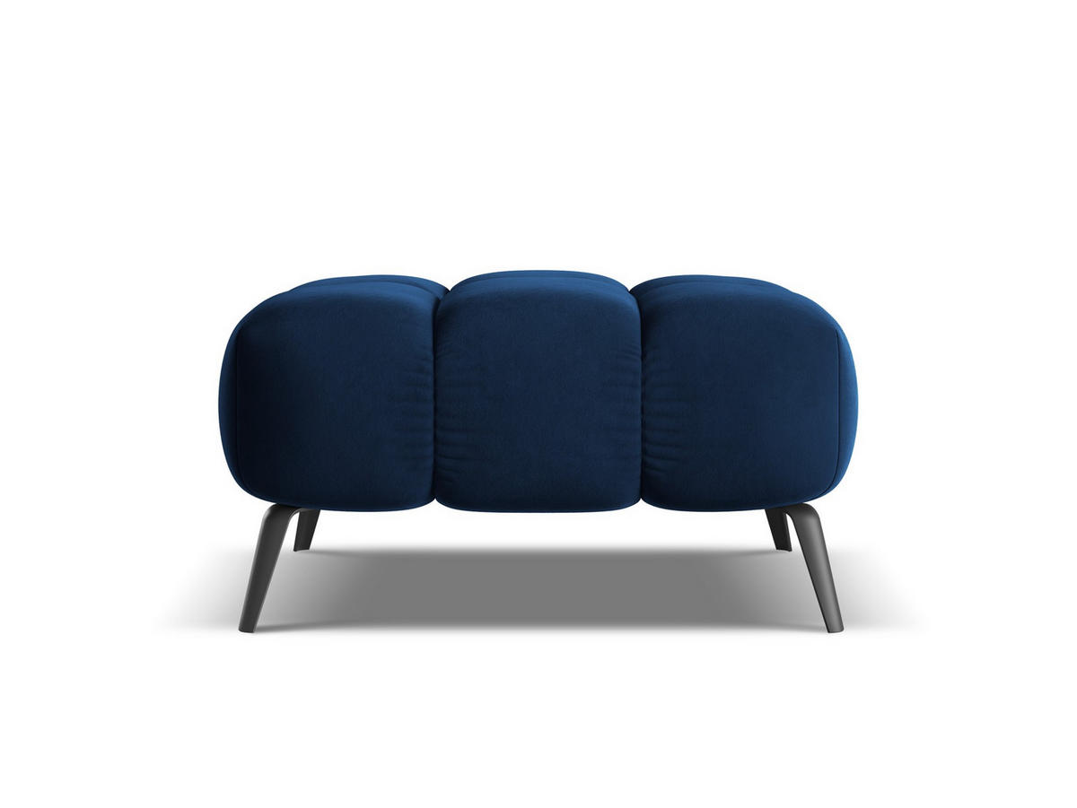 POUF Samt Stoff Blau - Blau/Schwarz, Textil/Metall (78/41/60cm) - Makamii