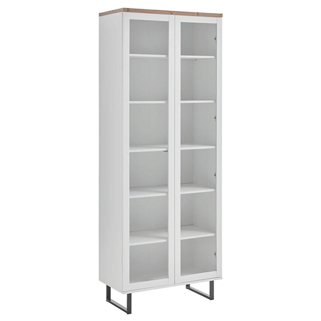 VITRINENSCHRANK weiß - Weiß, Holzwerkstoff (80/206/40cm) - ebuy24