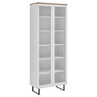 VITRINENSCHRANK weiß - Weiß, Holzwerkstoff (80/206/40cm) - ebuy24
