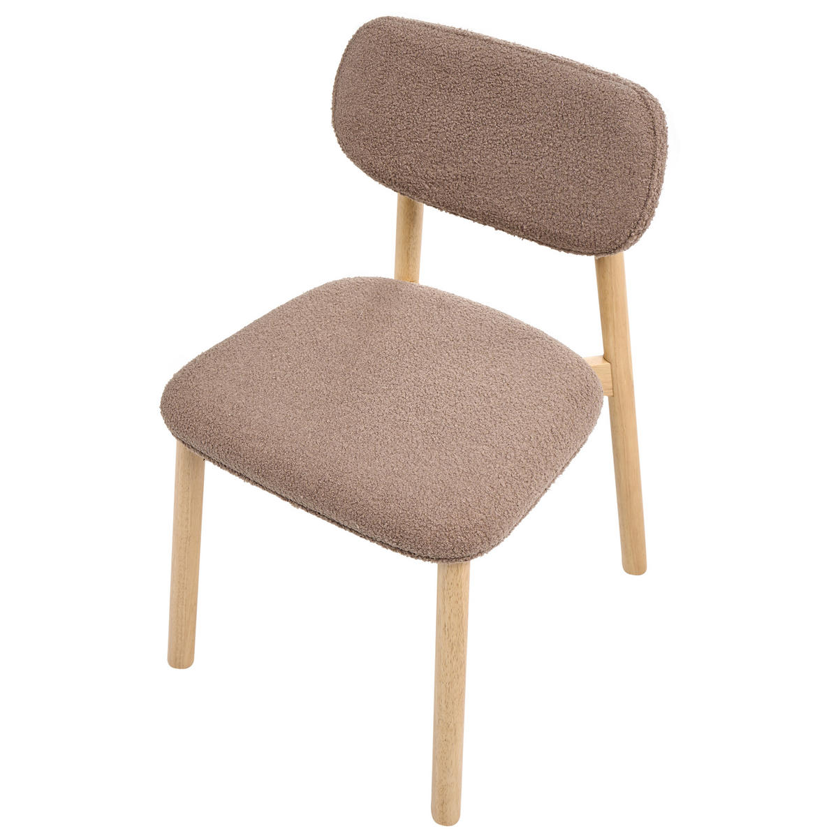 ESSZIMMERSTUHL 2er-Set Bouclé Hellbraun/Taupe Mills - Hellbraun, Textil (50/80/58cm) - Beliani