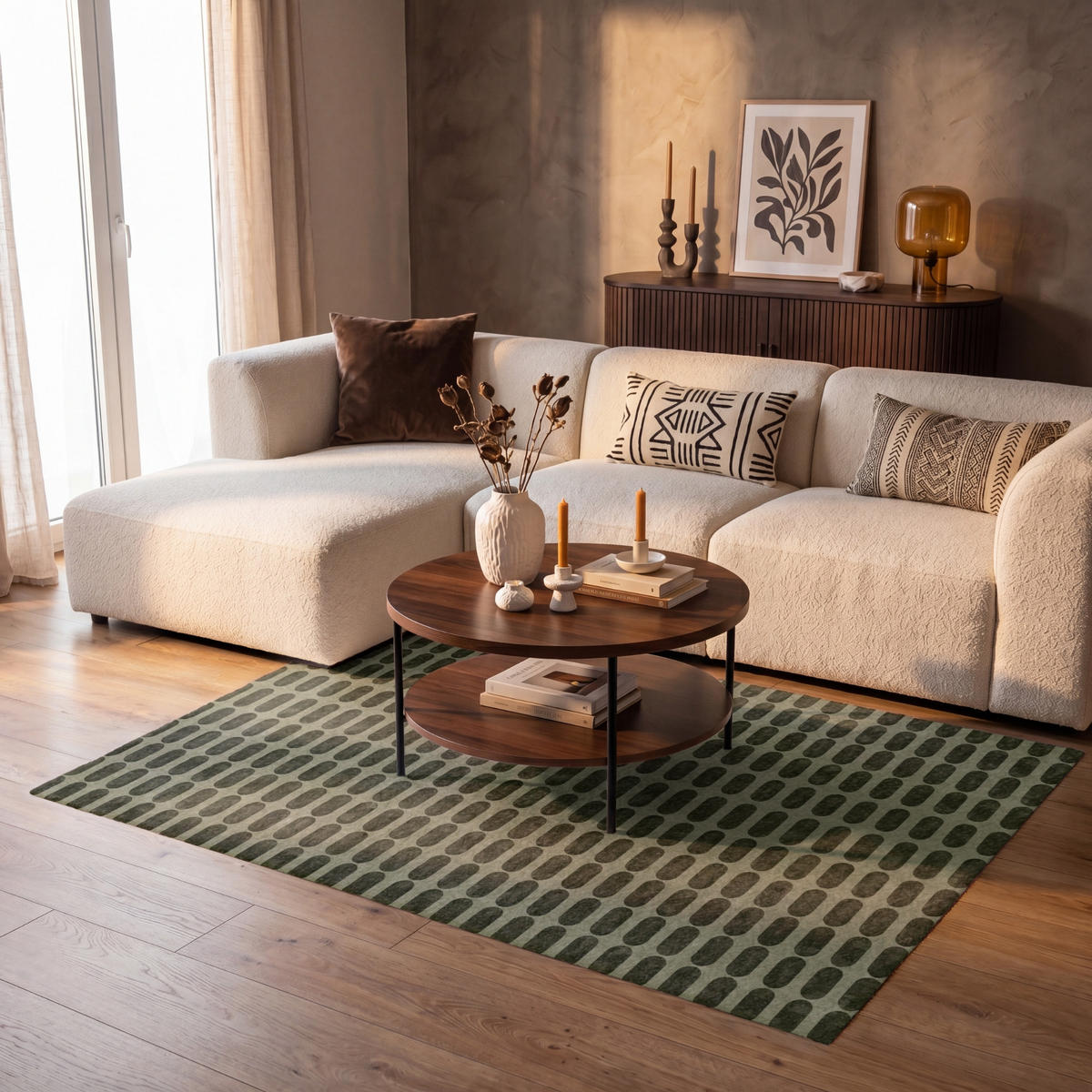 KOBERCE - Rytmické - Impact - Zelené - 150x90 cm - olivovozelená, textil/plast (150/0.4cm) - OnlyWow