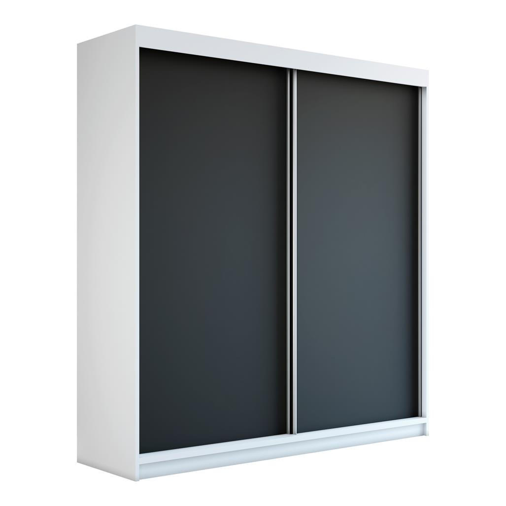 SCHWEBETÜRENSCHRANK 120 CM PAX Farbe: Weiß / schwarz / schwarz - Schwarz/Weiß, Holzwerkstoff (120/215/59.5cm) - A&J MöbelLand