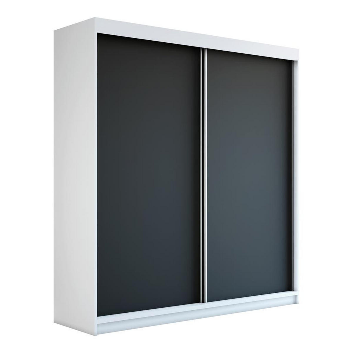 SCHWEBETÜRENSCHRANK 120 CM PAX Farbe: Weiß / schwarz / schwarz - Schwarz/Weiß, Holzwerkstoff (120/215/59.5cm) - A&J MöbelLand