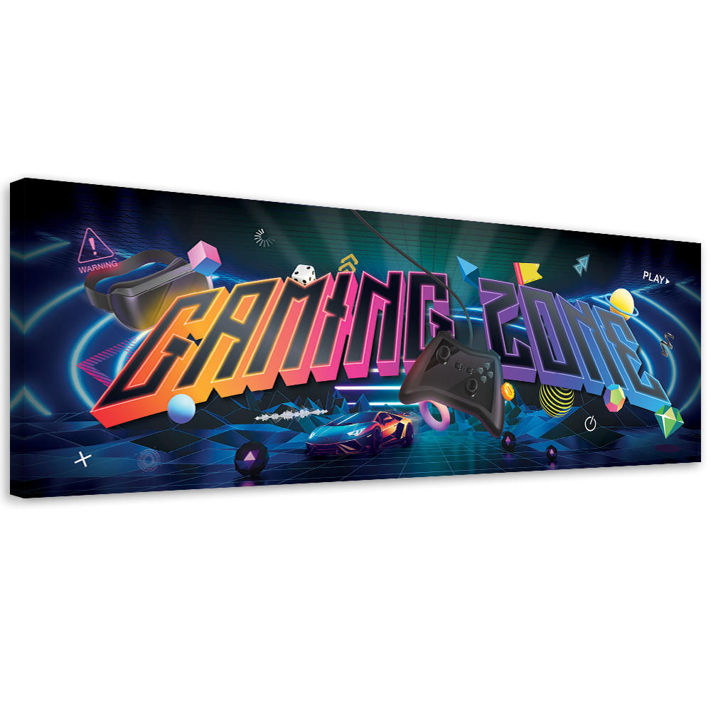 WANDBILD gaming zone spiele - Multicolor, Textil (90/30cm) - Feeby