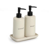 SEIFEN- UND LOTIONSPENDER Keramik Bath Style 3-teilig - Beige, Keramik (7.7/20/7.7cm) - ZELLER