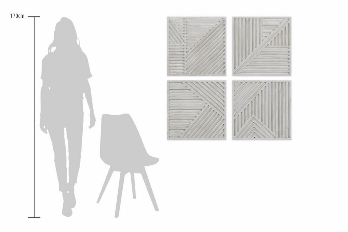 HOLZBILD Grau 100/100 cm - Grau, Holz (8/100cm) - KUNSTLOFT