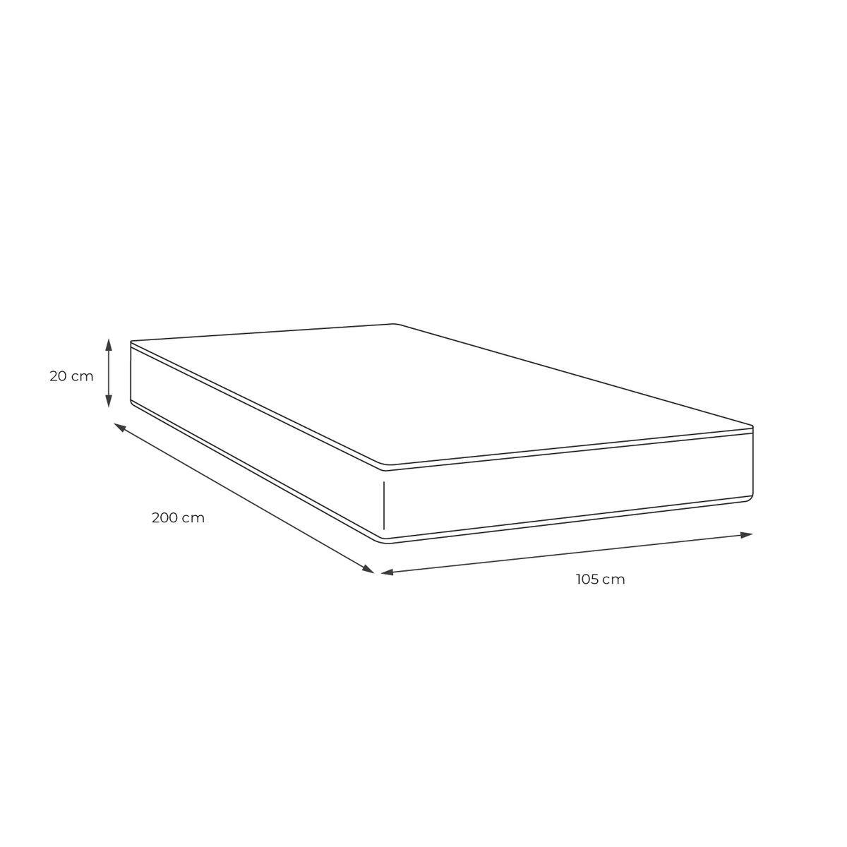 MATRATZE Actiflex soft Taschenfederkern 105 x 200 cm h2 - Weiß, Textil (105/200cm) - ACTISOM