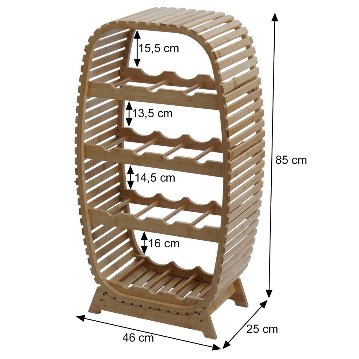 WEINREGAL Braun - Braun, Holz (46/85/25cm) - MCW