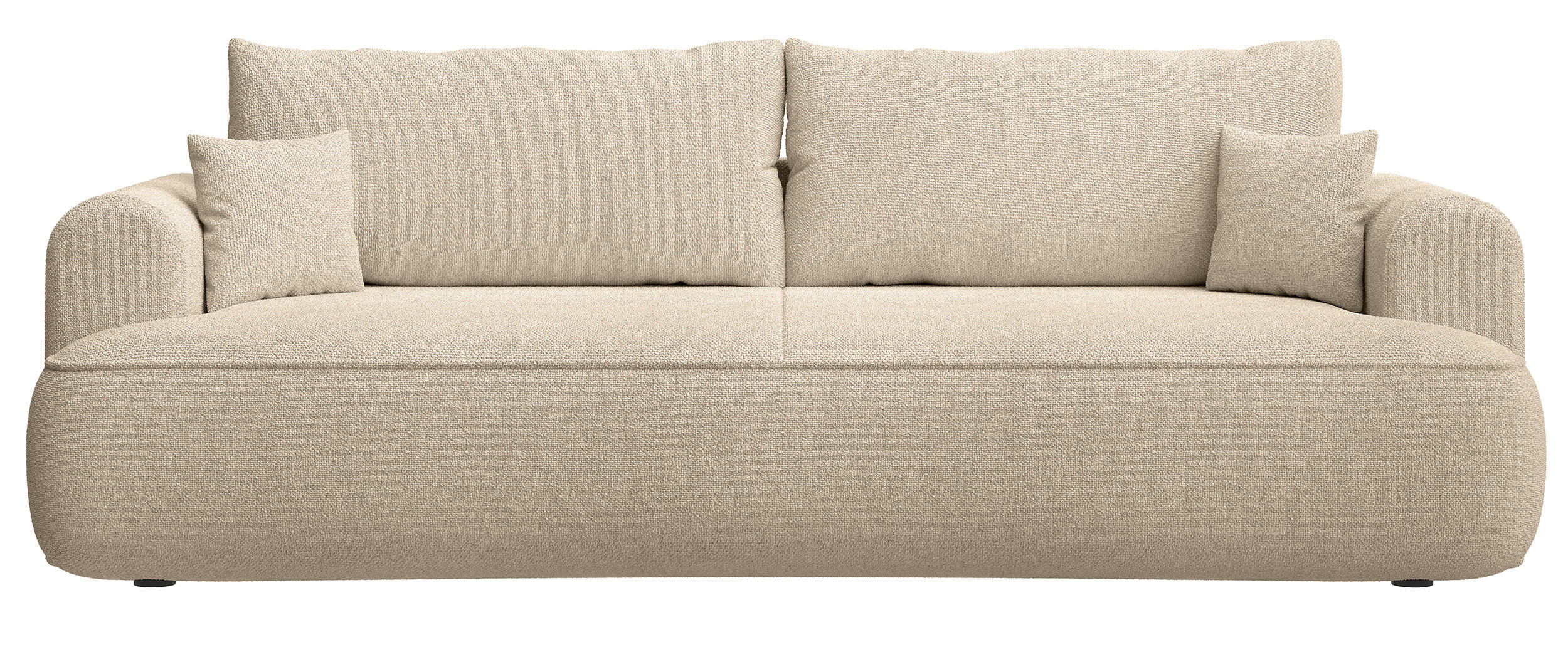 SCHLAFSOFA Ovo Hellbeige 250 cm - Ecru/Schwarz, Kunststoff/Textil (250/92/110cm) - Selsey