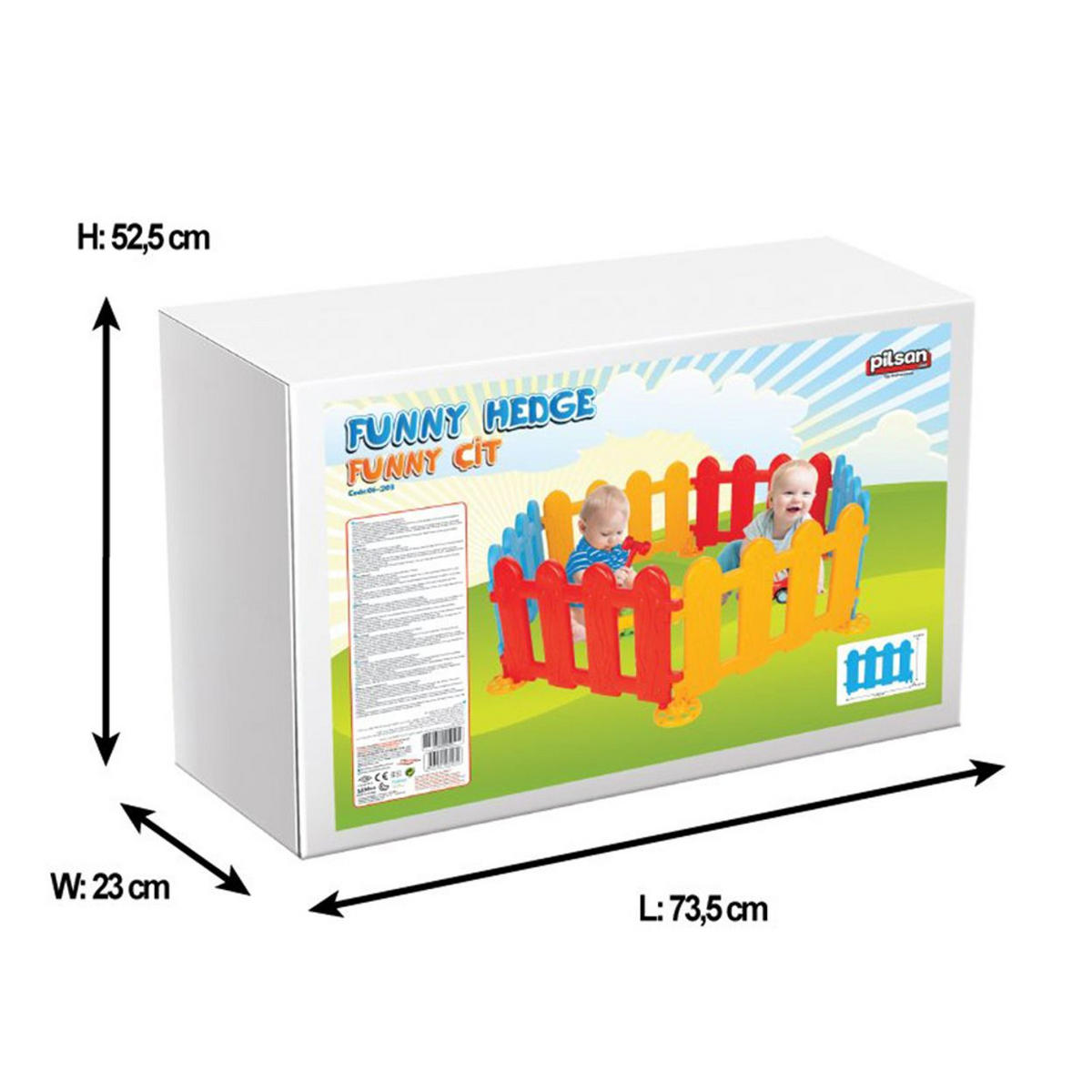 LAUFSTALL 6203 72,5 x 51,5 cm, 6 Elemente, Bällebad nutzbar, Garten und Haus - Multicolor, Kunststoff (155/52/135cm) - Pilsan