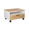 COUCHTISCH Bibo Weiß/Goldkraft Eiche 70 x 52.4 cm - Eiche Wotan/Weiß, Holzwerkstoff (52.4/70/40cm) - Vicco