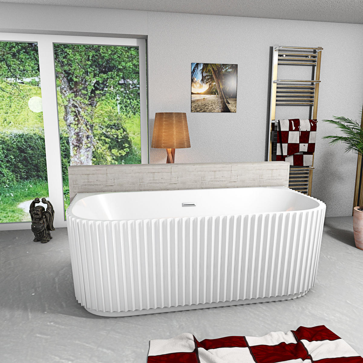 FREISTEHENDE Badewanne Wanne F07 170x80cm ohne Armatur - Weiß, Glas/Kunststoff (80/58/170cm) - AcquaVapore by Sandra Jentho