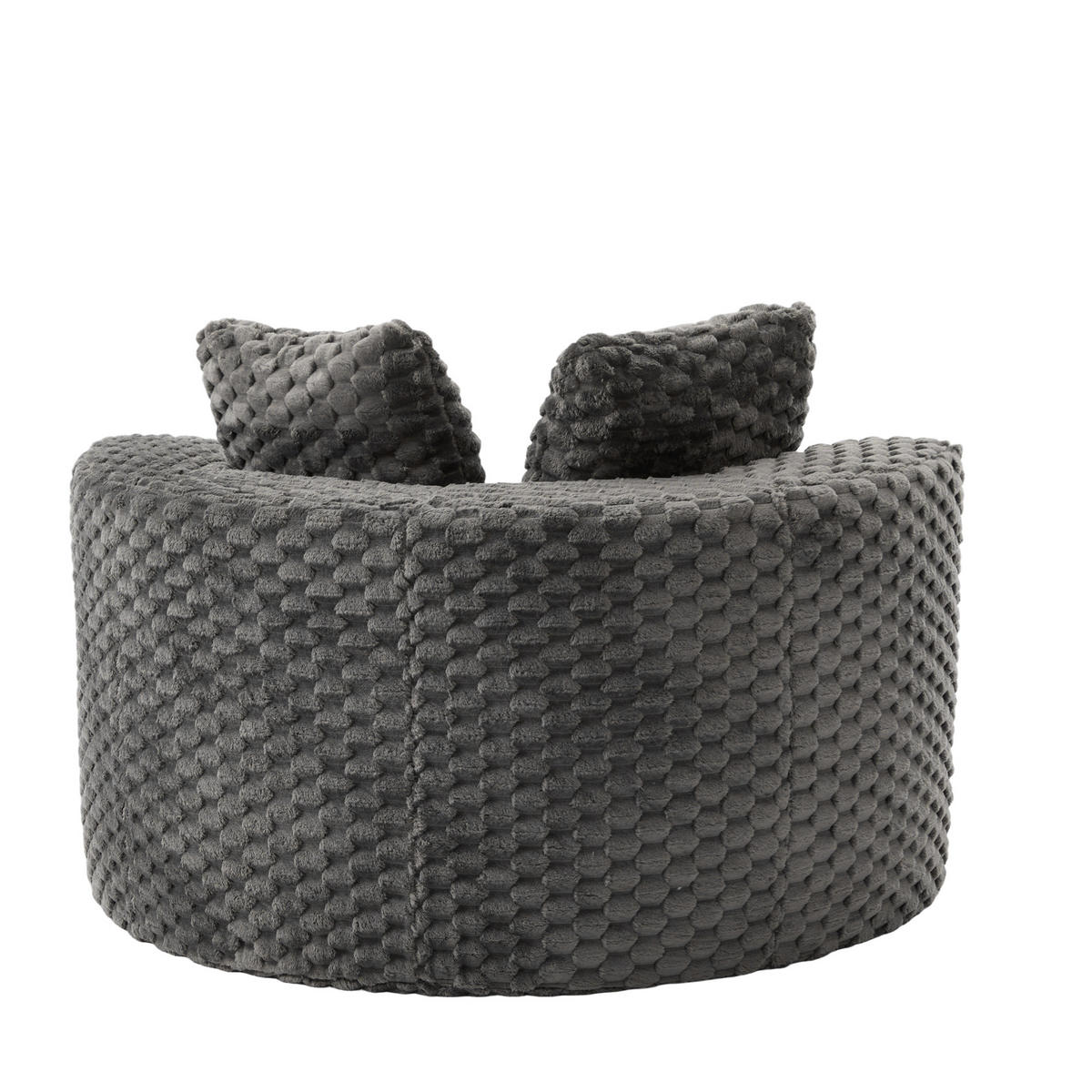 SESSEL DE-35078 mit Hocker Dunkelgrau - Dunkelgrau, Textil (116/65/129cm) - ComfortXL