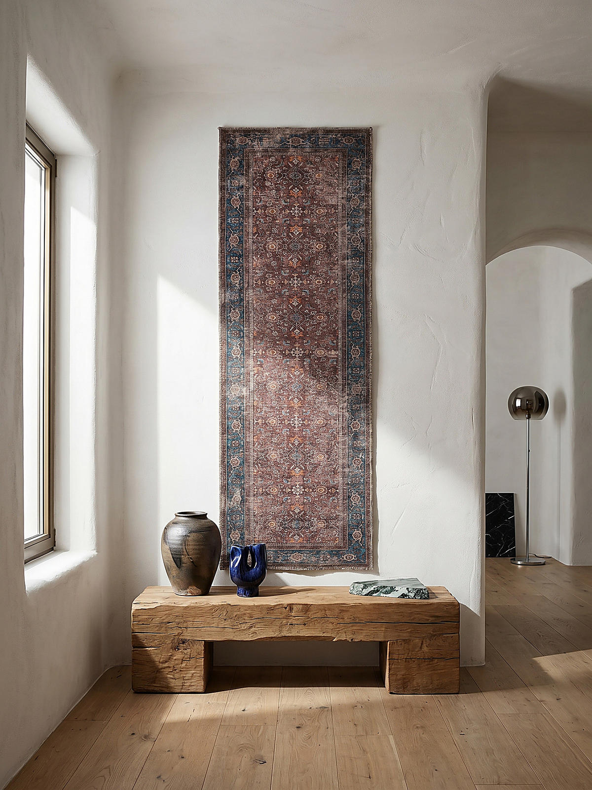 TEPPICH waschbar Vintage Floral Muster, Orientalisch, Wohnzimmer schmutzabweisend Rot Läufer 60x230 - Rot, Textil (60/230cm) - KADIMA DESIGN