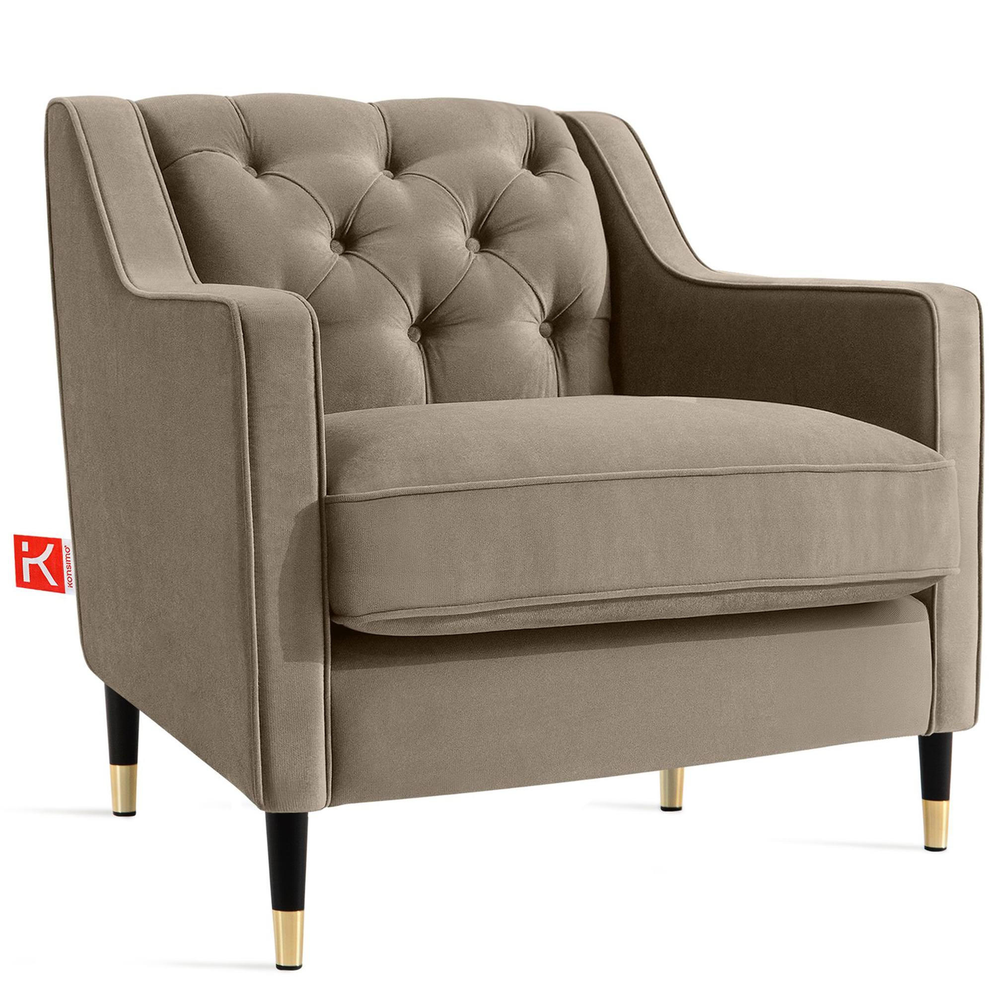 SESSEL NOMUS Kunstleder, gesteppt, Beige - Wengefarben/Beige, Holz/Holzwerkstoff (77/78/80cm) - KONSIMO®