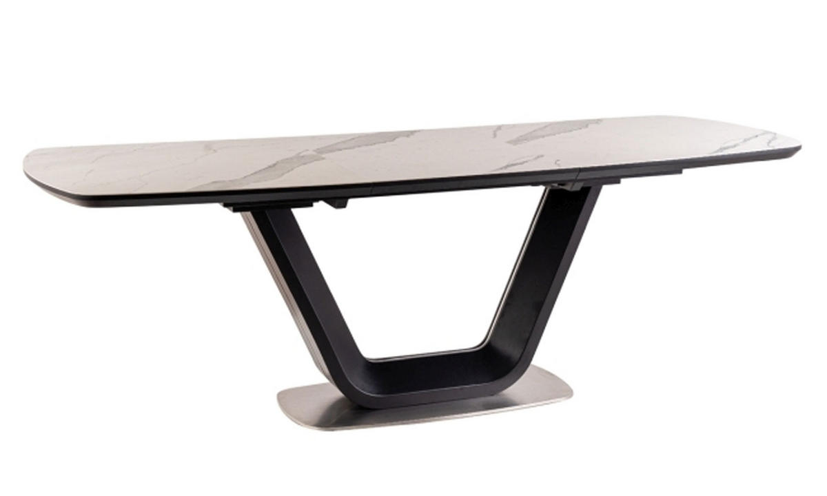 ESSTISCH Accra X / X 160-220 / 90 / 76cm - Weiß, Holz/Keramik (90/220/76cm) - Feldmann-Wohnen