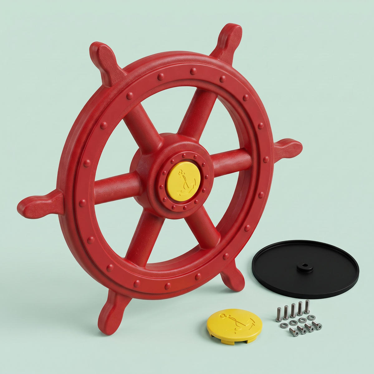 SKEPPSRATT Röd plast med ljud 54x9 cm - Röd, Plast (54/54/9cm) - Relaxdays