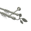 GARDINENSTANGEN-SET Primus Alessia 180 cm, 2-läufig, 16 mm Ø Chrom matt - Chromfarben/Nickelfarben, Metall (180cm) - INTERDECO