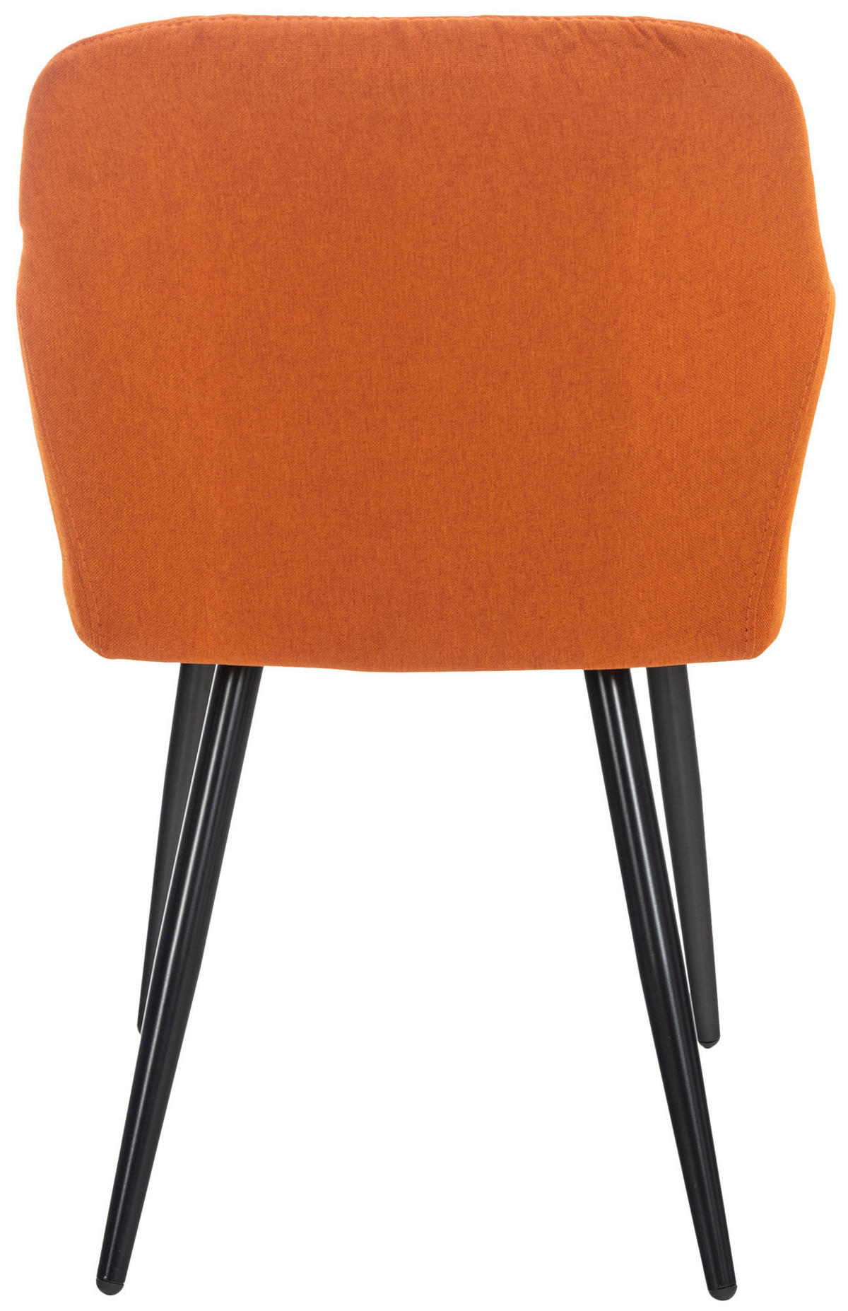 ESSZIMMERSTUHL Shyva Stoff, Gestell Metall matt Schwarz Orange - Schwarz/Orange, Textil/Metall (47/84/44cm) - TPFLiving