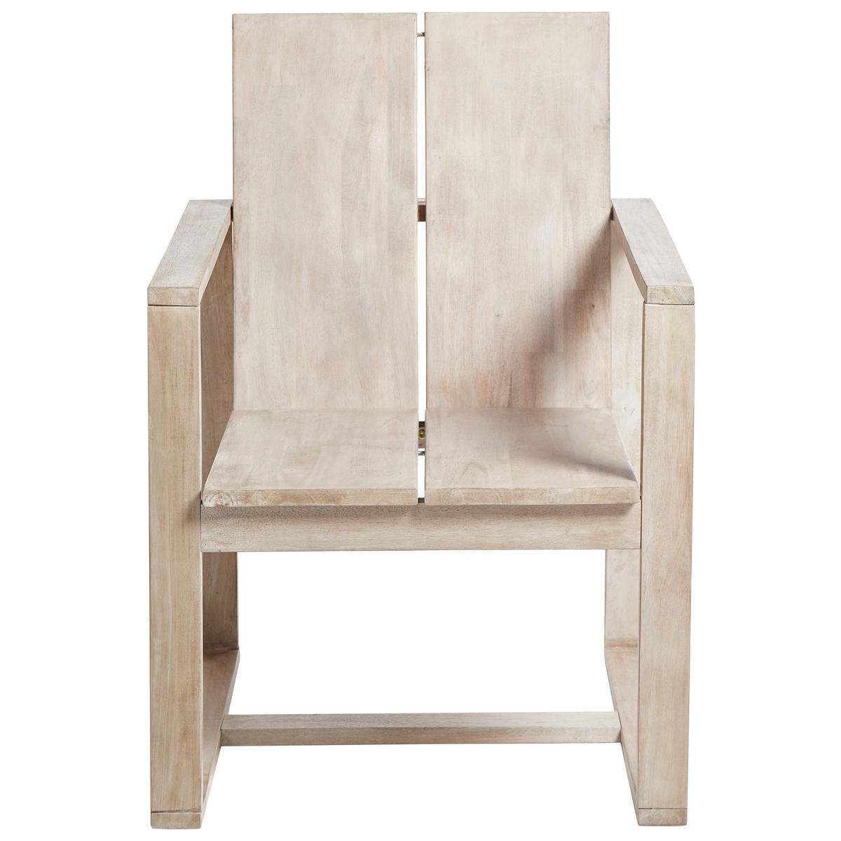 GARTENSTUHL 2er Set Heller Holzfarbton Azzanello - Hellbraun/Weiß, Holz (63/90/61cm) - Beliani