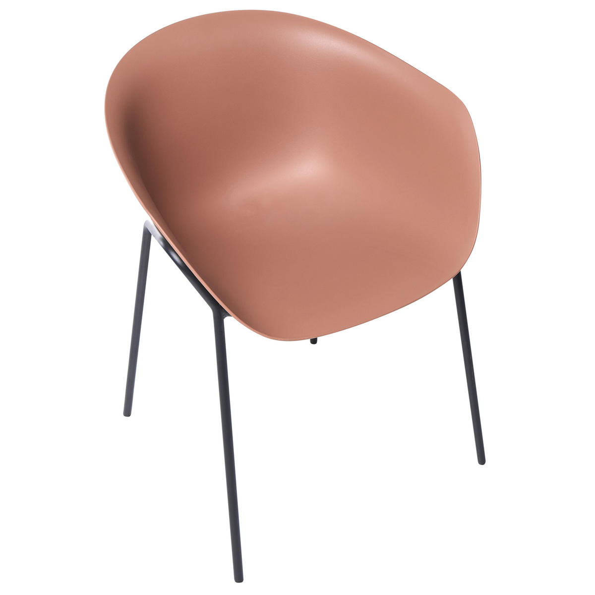 GARTENSTUHL 2er-Set Kunststoff Braun Meteora - Braun, Kunststoff (55/74/50cm) - Beliani