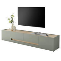 TV-LOWBOARD in Salbei Grün und Eiche, XXL Flat-TV Unterschrank mit Stauraum, Breite 223 cm - Salbeigrün/Eichefarben, Holz/Holzwerkstoff (223/40/45cm) - Furn.Design
