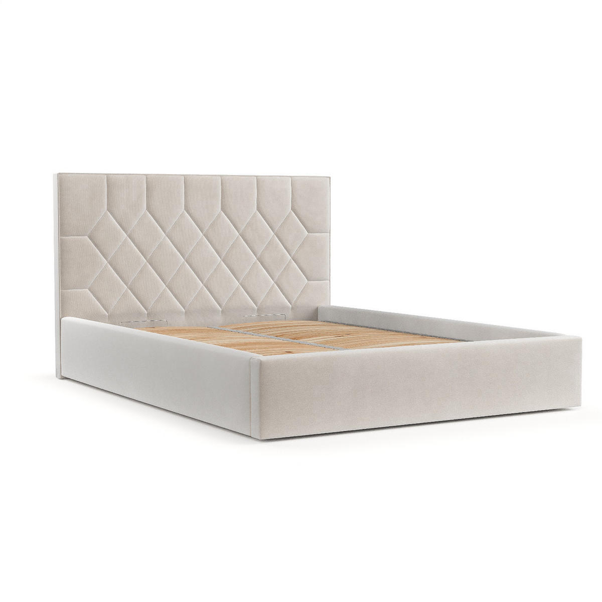 POLSTERBETT Brisa 140/200 cm Creme im Paros Stoff - Creme/Schwarz, Holz/Holzwerkstoff (140/200cm) - AltaBeds