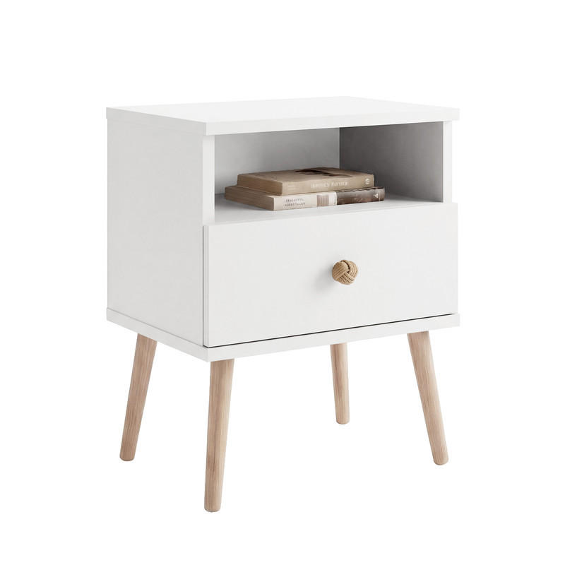 NACHTSCHRANK VALERIO 44/31/56 cm Weiß - Weiß, Naturmaterialen/Holzwerkstoff (44/55.5/31cm) - Idohome