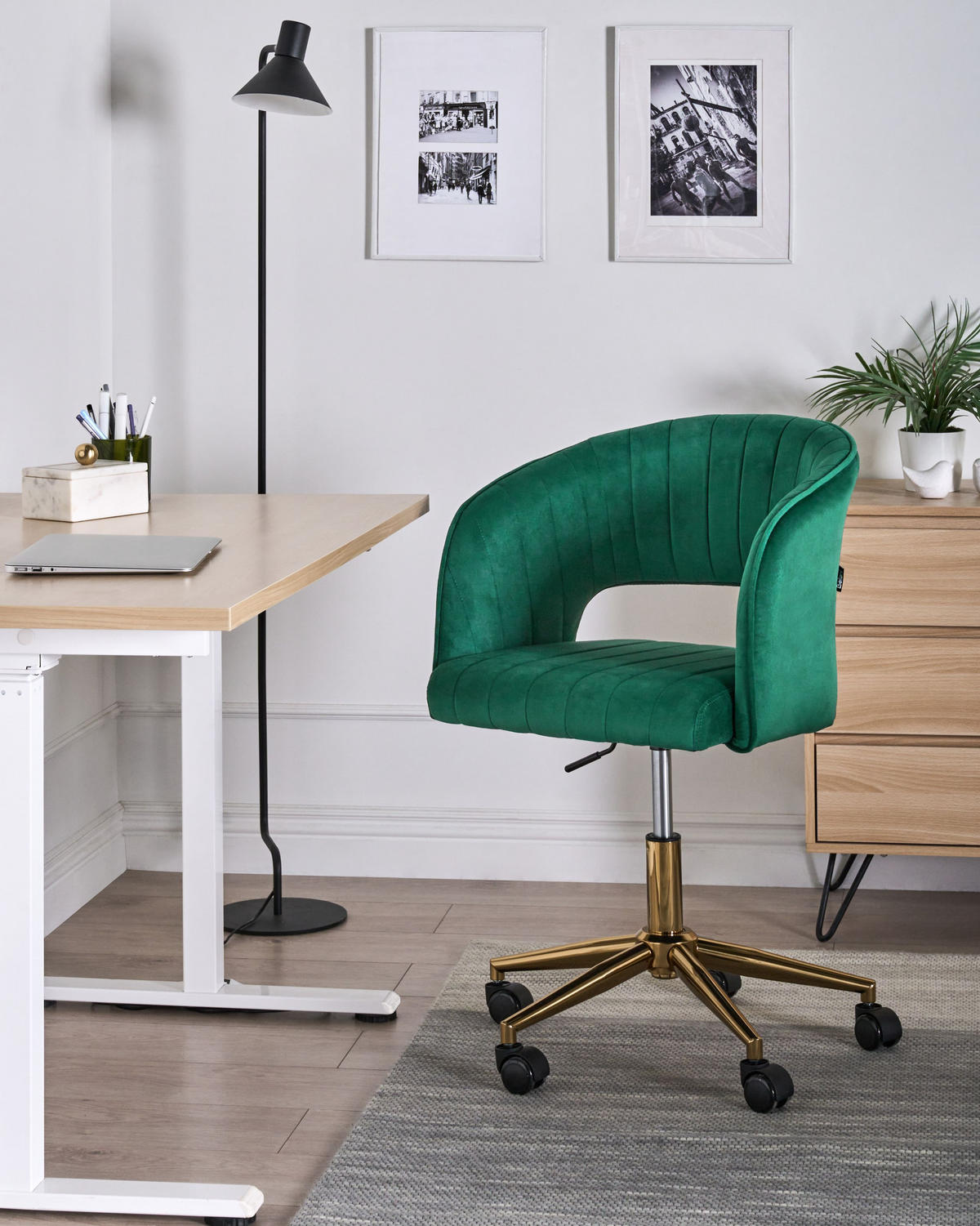 BÜROSTUHL Grün Katonah - Grün, Textil (57/78/57cm) - Beliani