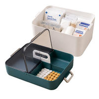 MEDIZINBOX Weiß Petrol Kunststoff 18x28,5x21 cm - Weiß, Kunststoff (28.5/18/21cm) - Relaxdays
