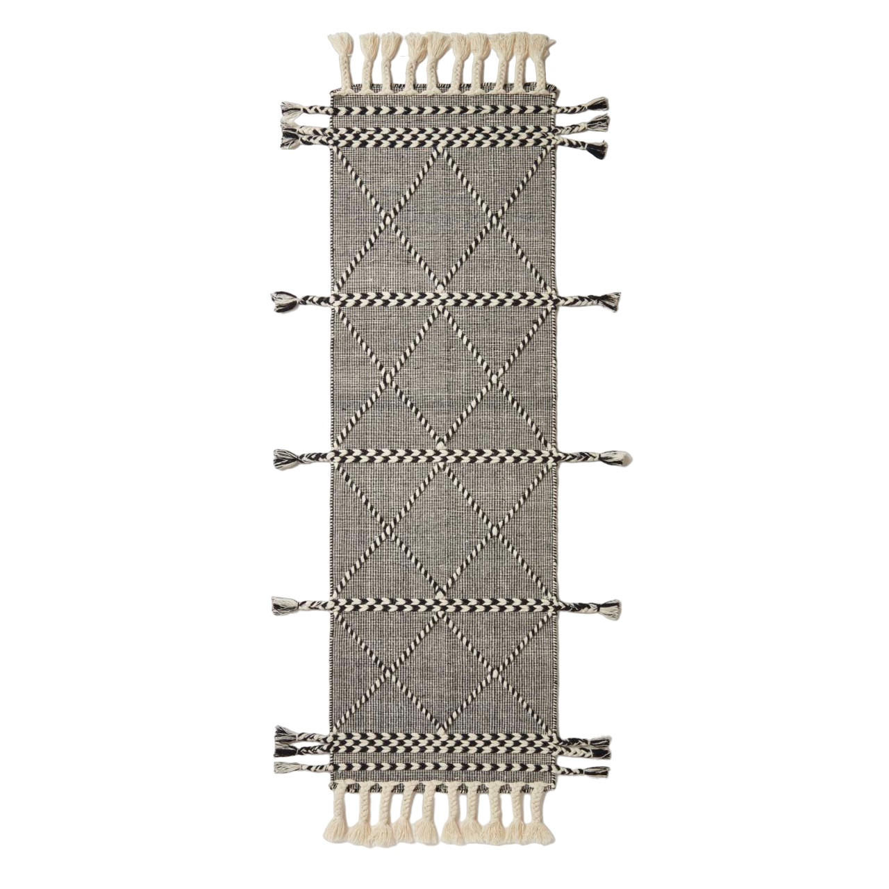 KELIM-TEPPICHLÄUFER Edessa 66/200 cm - Schwarz, Textil (66/200cm) - Homescapes