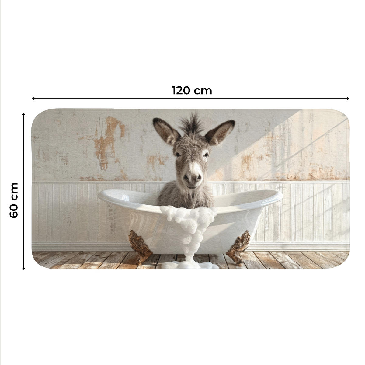 WC PŘEDLOŽKA Osel - Zvířata - Vana - Pěna 120x60 cm - krémová, textil/plast (120/1cm) - OnlyWow