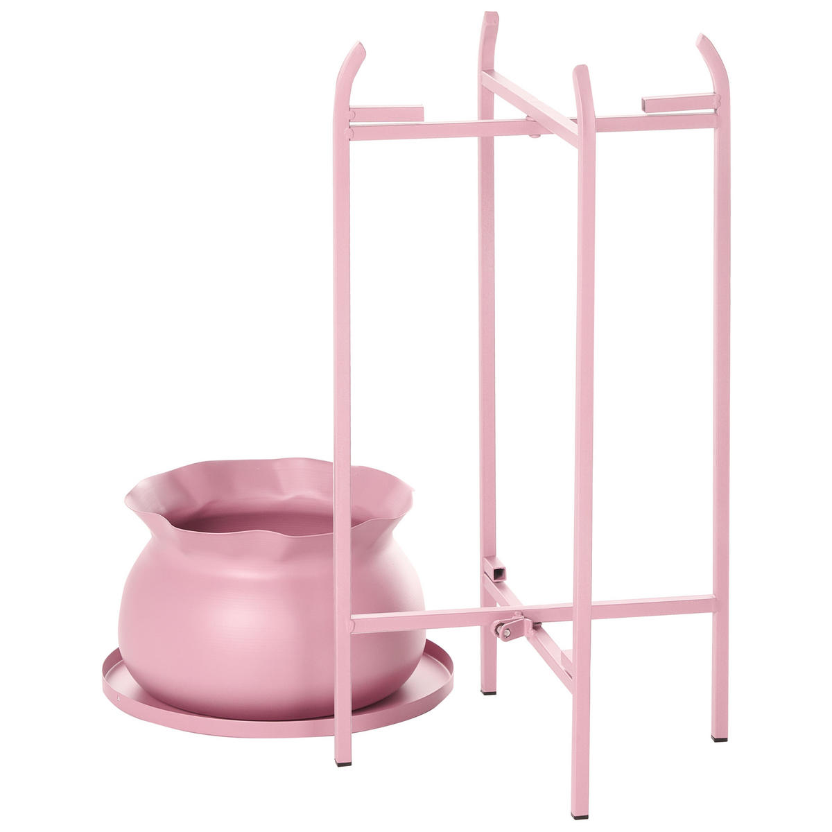 SUPORT PENTRU PLANTE roz Mokuren - roz aprins, metal (60cm) - Beliani