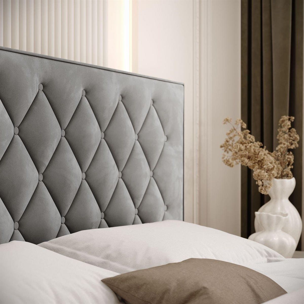 POLSTERBETT INEZ mit Bettkasten 160x200 cm Royal Velvet 250 - Grau, Textil (160/200cm) - Lookway