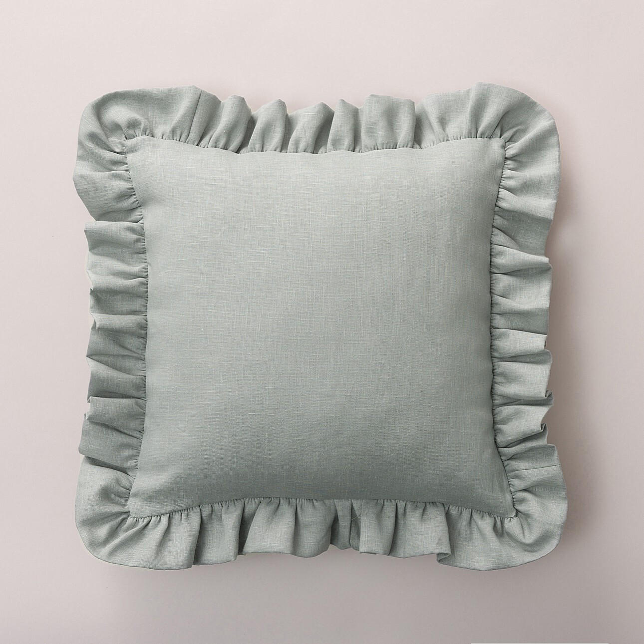 KISSENHÜLLE Charlotte 45x45 cm mit Rüsche - Grau, Textil (45/1cm) - Dekoria