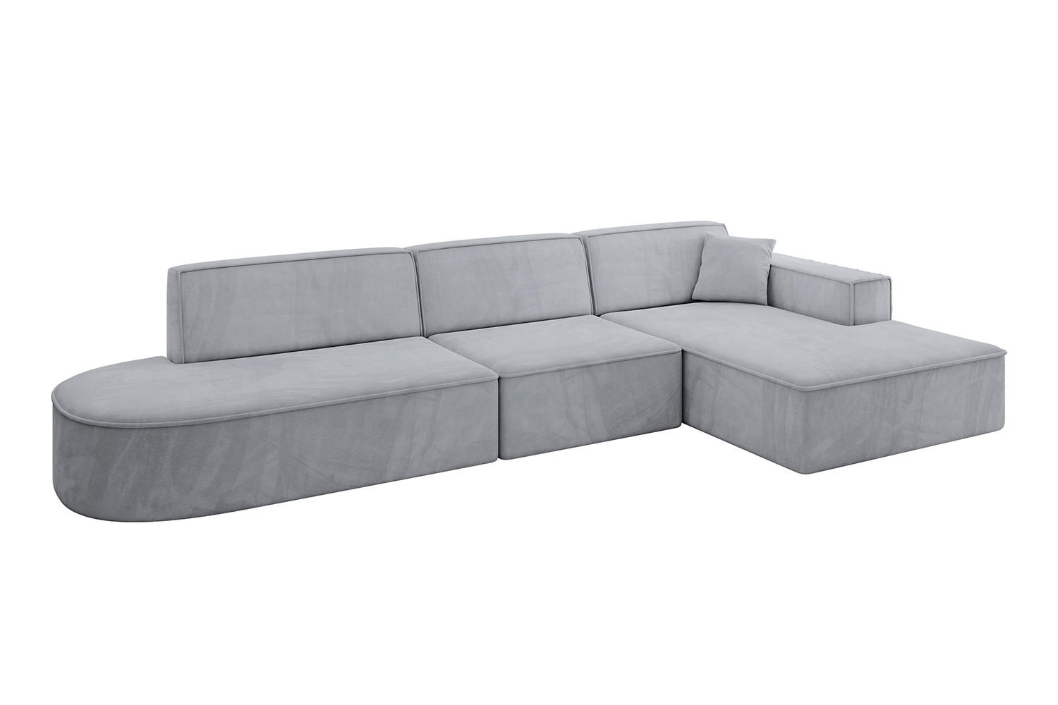 ECKSOFA Ottomane Rechts IREA-L2-v4 - 328x171x79 cm Grau - Titanfarben, Holzwerkstoff/Textil (171/328cm) - ALTDECOR