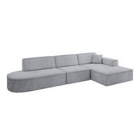 ECKSOFA Ottomane Rechts IREA-L2-v4 - 328x171x79 cm Grau - Titanfarben, Holzwerkstoff/Textil (171/328cm) - ALTDECOR