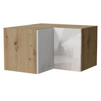 ECKHÄNGESCHRANK Essen W12/60/36 Weiß Hochglanz / Eiche Artisan Matt 60 / 60 / 36cm - Weiß Hochglanz/Eiche Artisan, Holz/Holzwerkstoff (60/36/60cm) - Feldmann-Wohnen