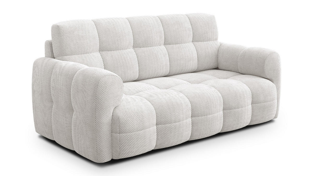 SOFA MELLOW 2,5-Sitzer, creme - Creme/Schwarz, Holz/Textil (183/87/98cm) - Courtois Laville