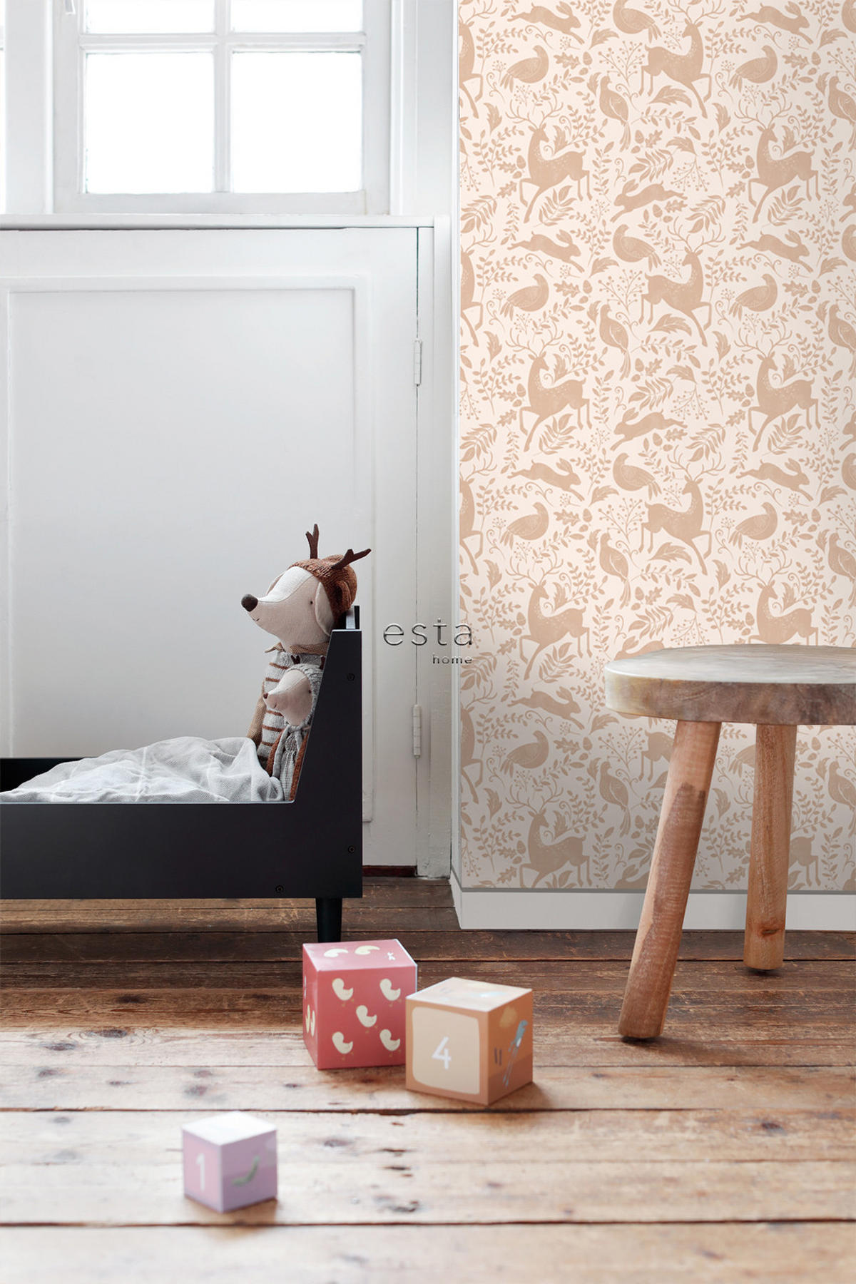 TAPETE Wald mit Waldtieren 50 x 900 cm - Terracotta, Papier (50/0.1cm) - ESTAhome