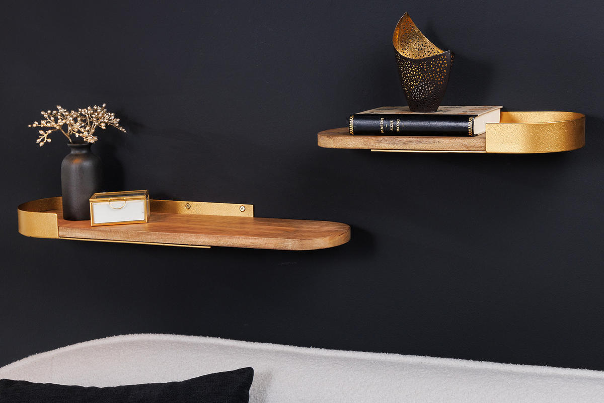 WANDREGAL PURE NATURE Mango Gold 60 cm - Naturfarben, Holz (60/4/14cm) - riess-ambiente