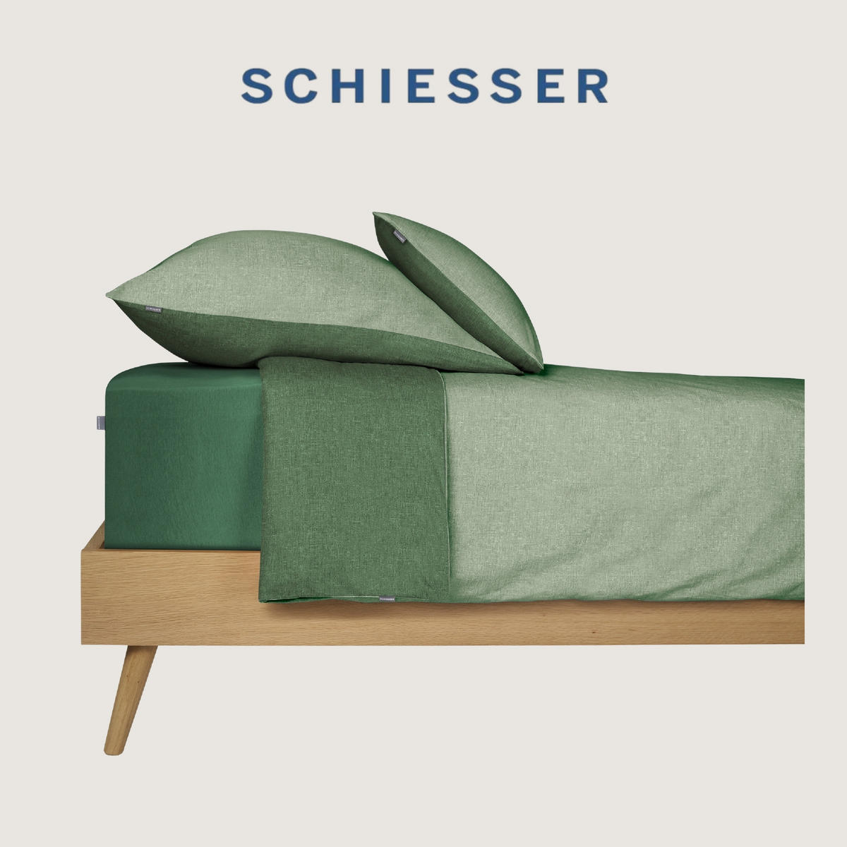 BETTWÄSCHESET Doubleface - Renforcé - 2-teilig - 155 x 220 cm - Grün - Grün, Textil (155/220cm) - SCHIESSER