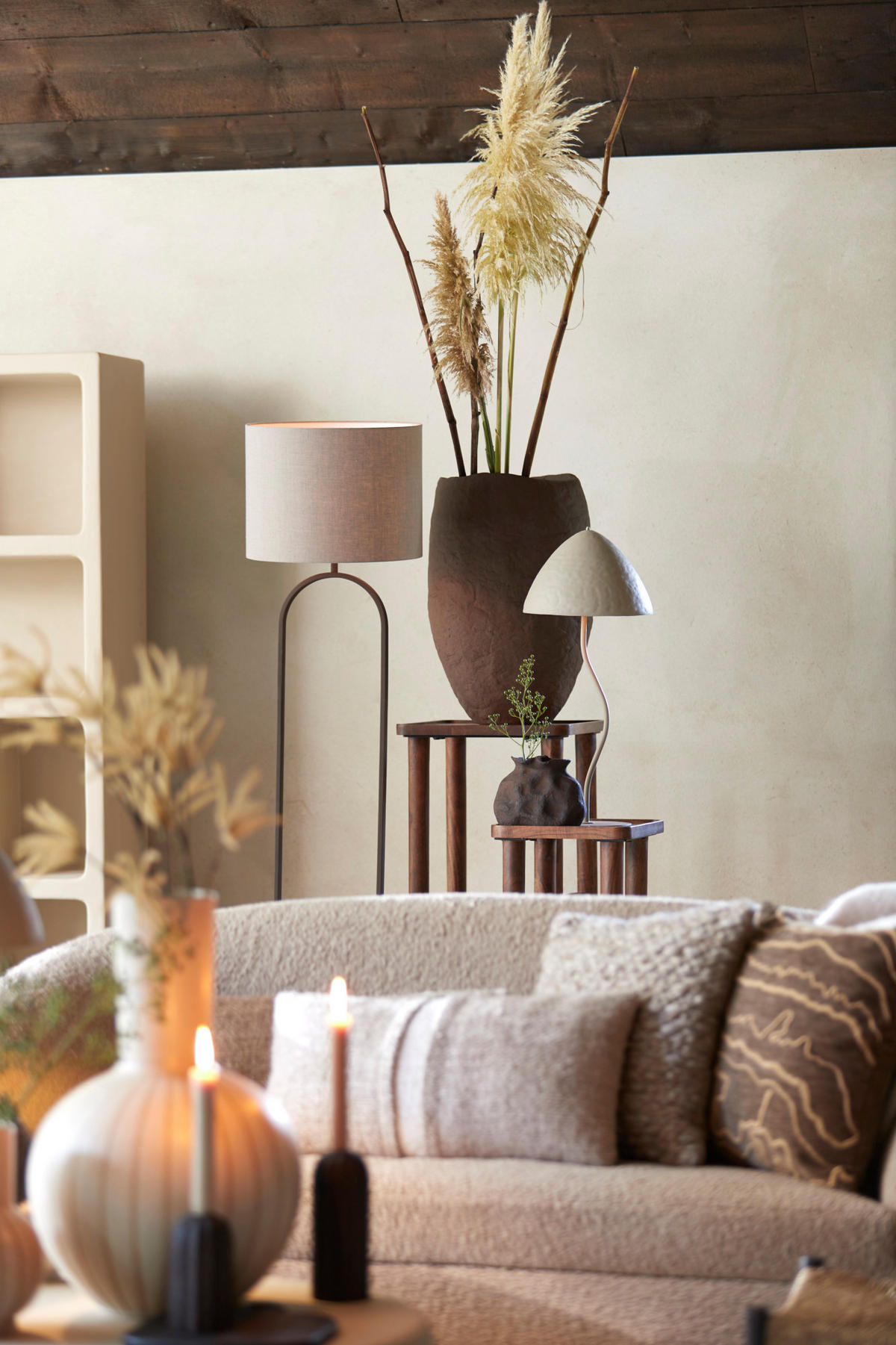 TISCHLAMPE Elimo Grau Ø25/67 cm - Grau, Metall (25/25/67cm) - Light & Living